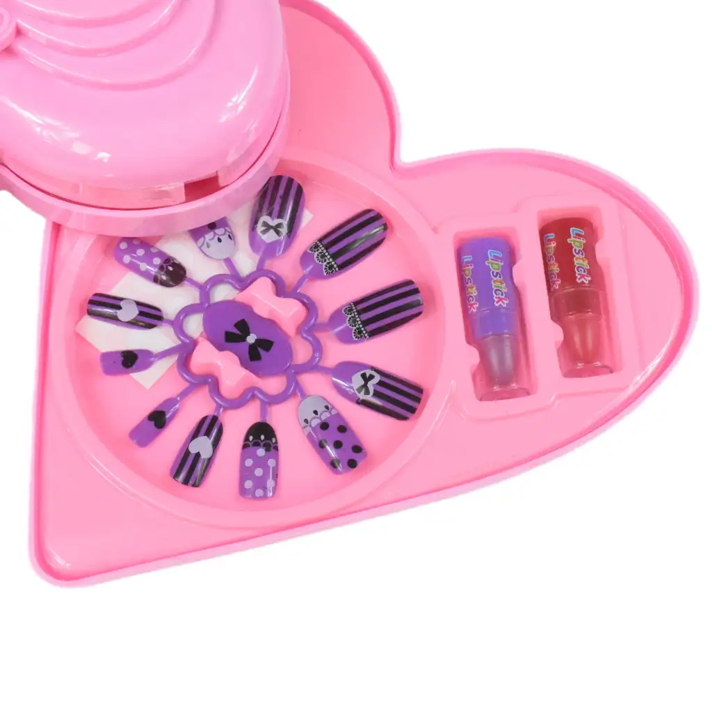 imagen de S&Lí Cosmetics: Paleta de maquillaje y uñas premium en caja con forma de corazón de tres niveles 6