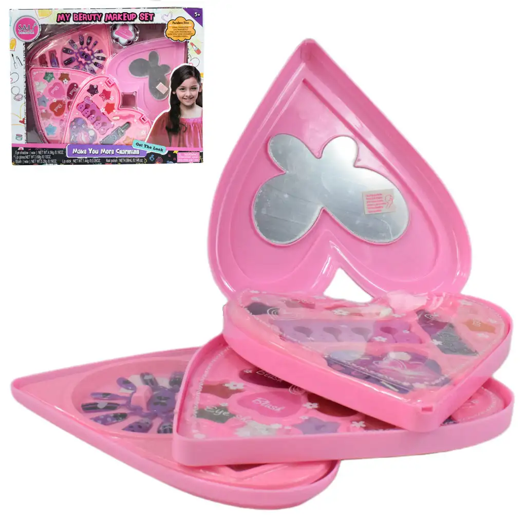 imagen de S&Lí Cosmetics: Paleta de maquillaje y uñas premium en caja con forma de corazón de tres niveles 1
