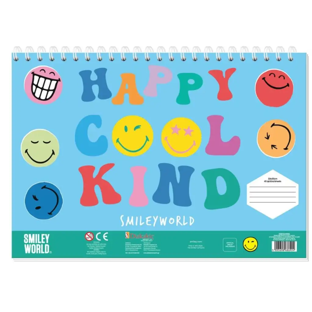 imagen de Smiley cuaderno de bocetos creativo para colorear con plantilla y pegatinas en varias versiones 2
