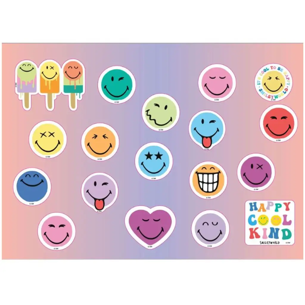 imagen de Smiley cuaderno de bocetos creativo para colorear con plantilla y pegatinas en varias versiones 3