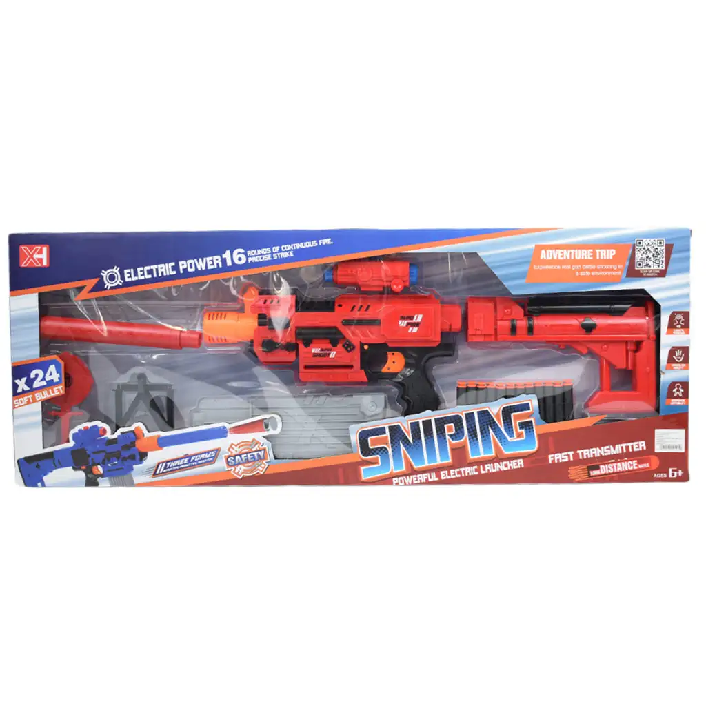 imagen de Sniping: Arma de dardos de esponja eléctrica transformable con balas y diana 79cm 17