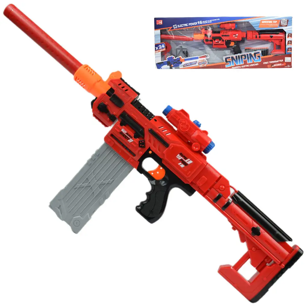 imagen de Sniping: Arma de dardos de esponja eléctrica transformable con balas y diana 79cm 1