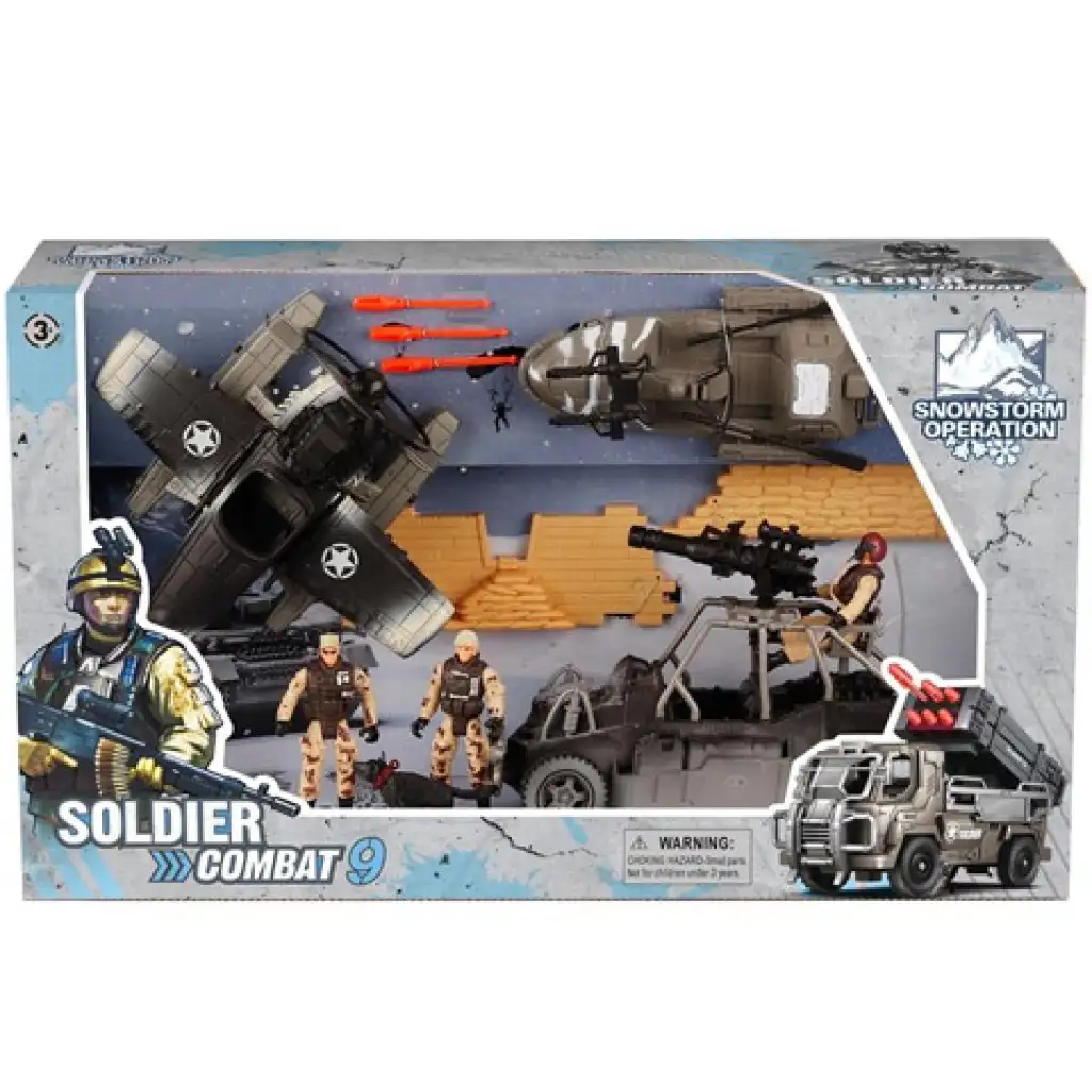 imagen de Soldier Force 9 Set de juego militar con hidroavión y perro 1