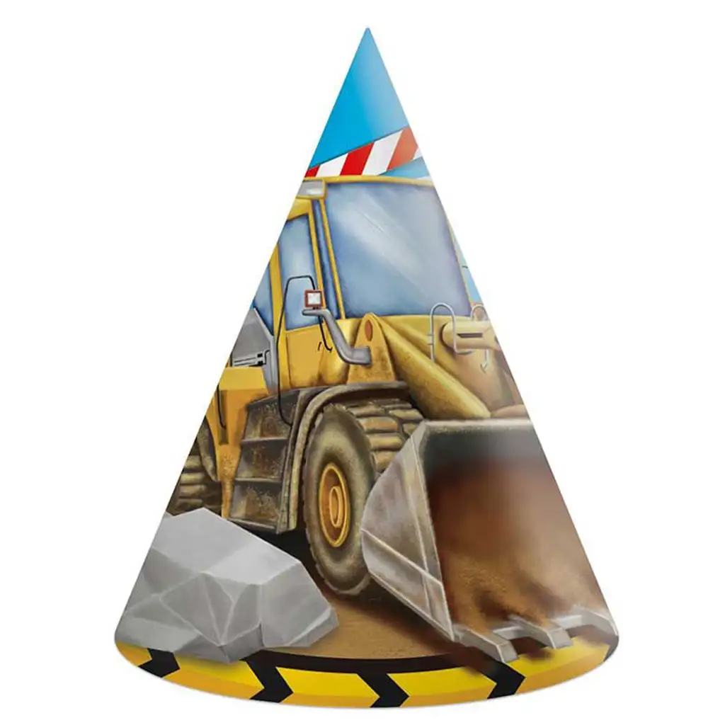 imagen de Sombrero de fiesta con diseño de maquinaria 6 unidades 1