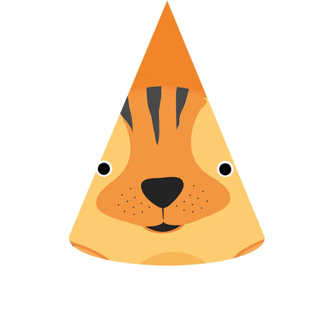 imagen de Sombrero de fiesta con estampado de tigre, set de 6 unidades 1