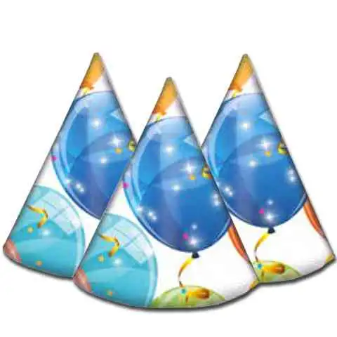 imagen de Sombrero de fiesta con globos brillantes 6ud 1