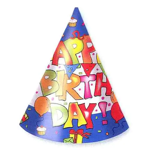 imagen de Sombrero de fiesta de cumpleaños feliz 6ud 1