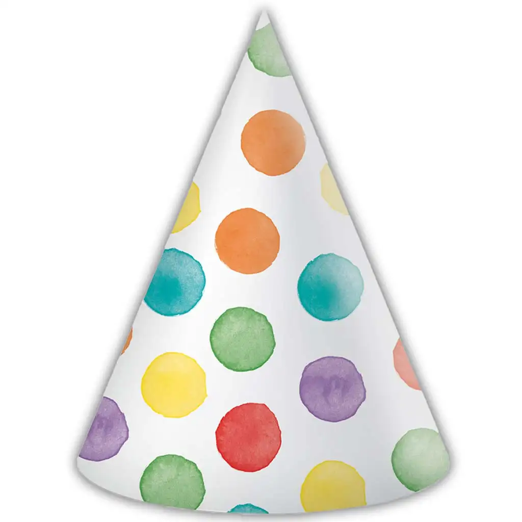 imagen de Sombrero de fiesta de lunares coloridos – set de 6 piezas 1
