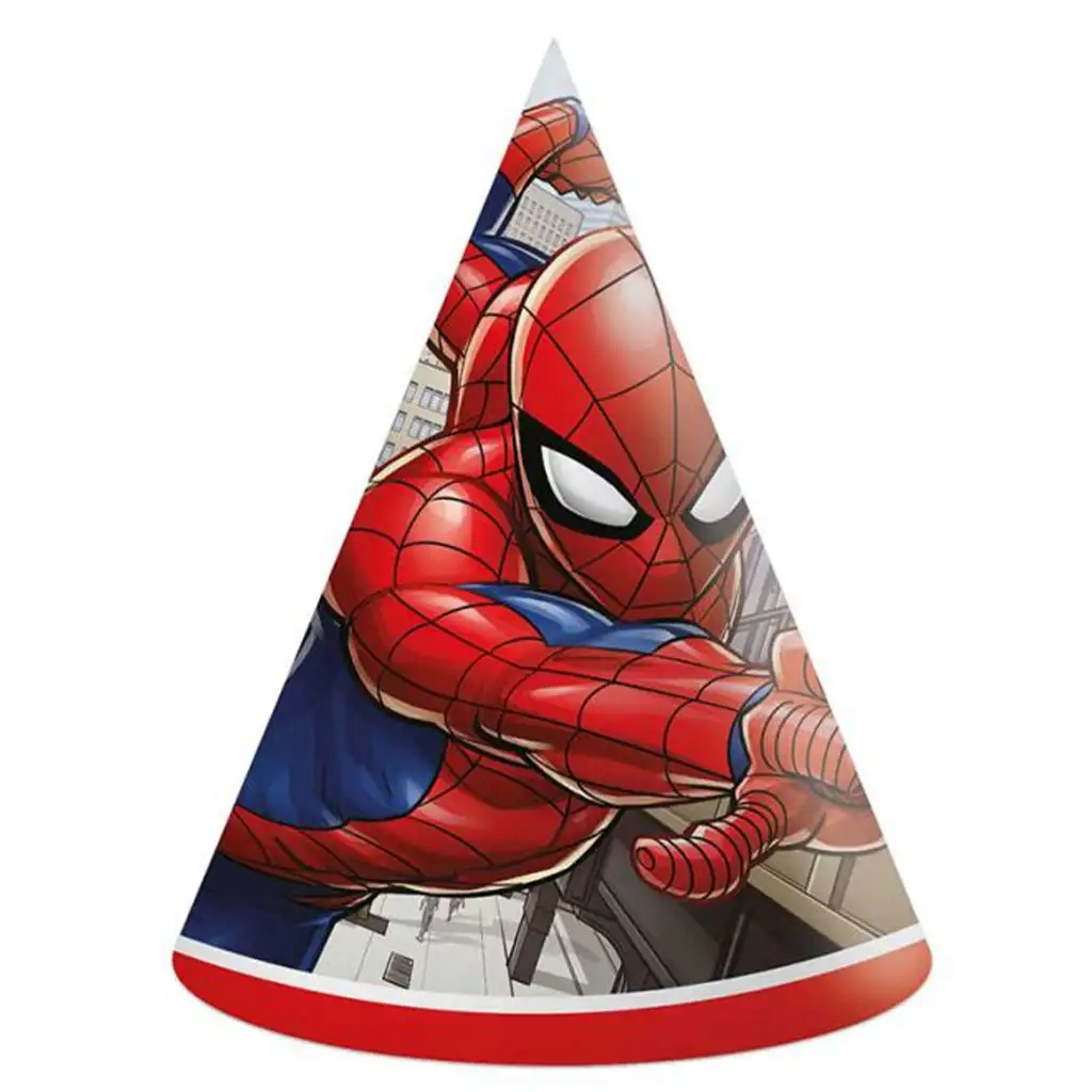 imagen de Sombrero de fiesta de papel de Spiderman, set de 6 unidades 1