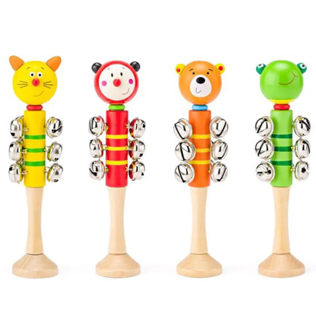 imagen de Sonajero de madera con cabeza de animal en varias versiones 1ud - Woodyland 1
