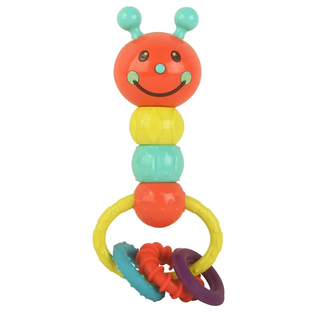 imagen de Sonajero y mordedor de bebé en forma de oruga de 18cm 2
