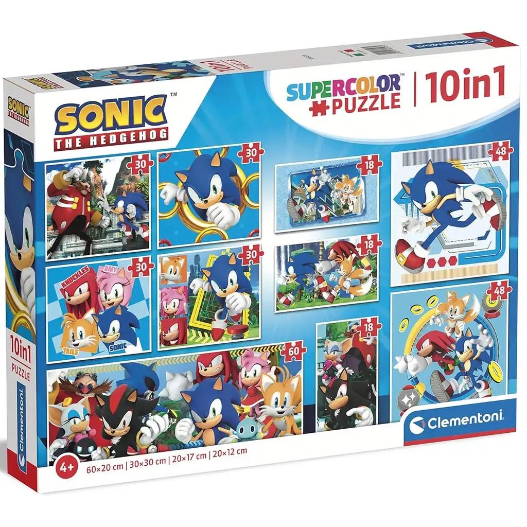 imagen de Sonic el erizo 10 en 1 supercolor puzzle - Clementoni 1
