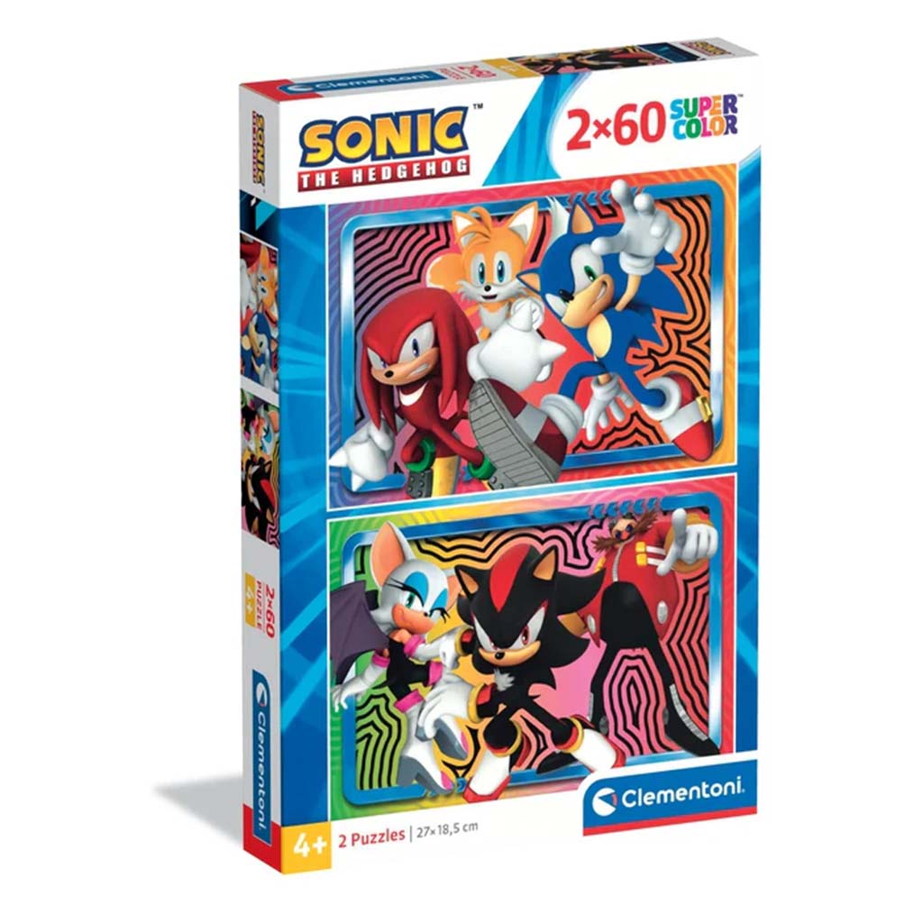imagen de Sonic el erizo 2x60 piezas supercolor puzzle - Clementoni 1