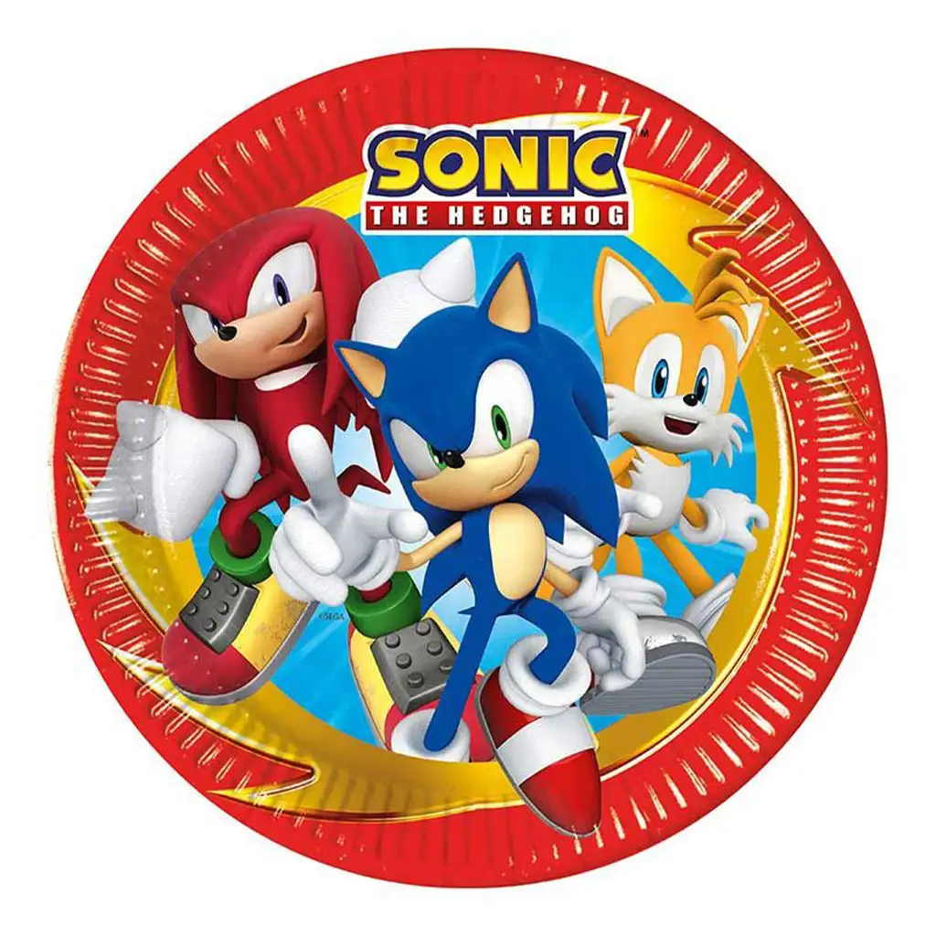 imagen de Sonic el erizo set de platos de papel de 8 piezas de 23 cm 1