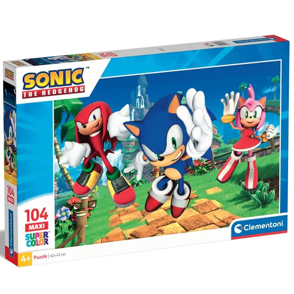 imagen de Sonic el erizo y sus amigos rompecabezas maxi supercolor de 104 piezas - Clementoni 1