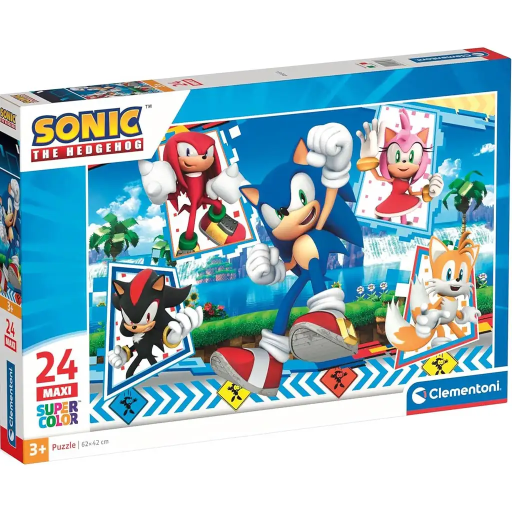 imagen de Sonic rompecabezas maxi Supercolor de 24 piezas - Clementoni 1