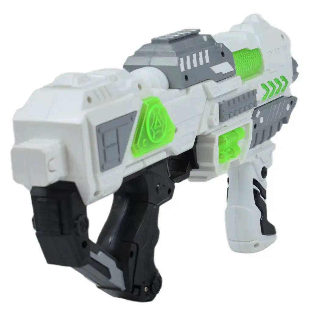 imagen de Space Series: Arma espacial blanca con soporte, luz y sonido de 40 cm 2