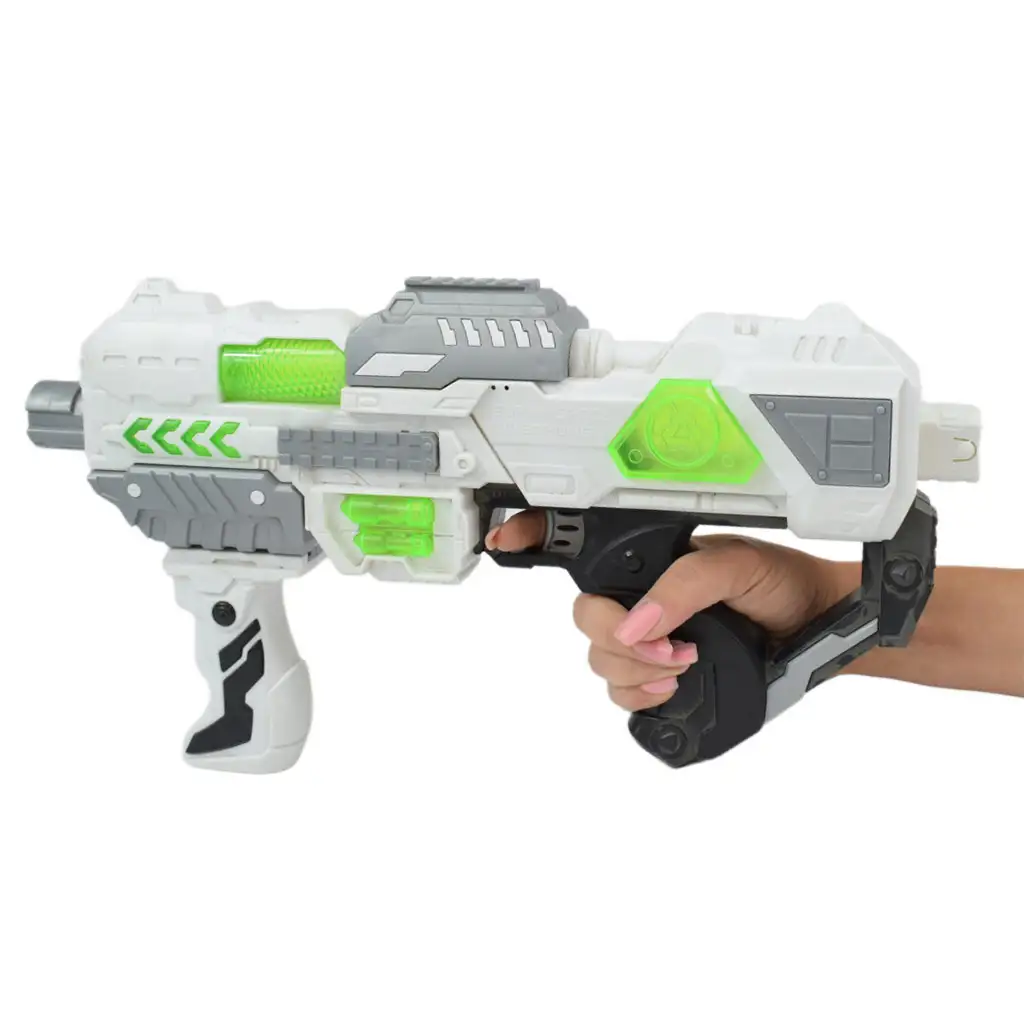imagen de Space Series: Arma espacial blanca con soporte, luz y sonido de 40 cm 4