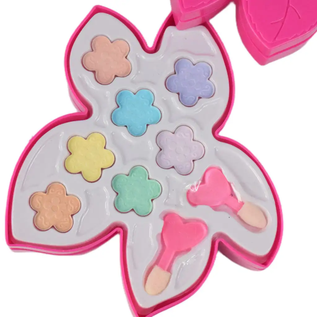 imagen de Sparkle & Glitter: Set de maquillaje de tres niveles en forma de hoja con espejo 5