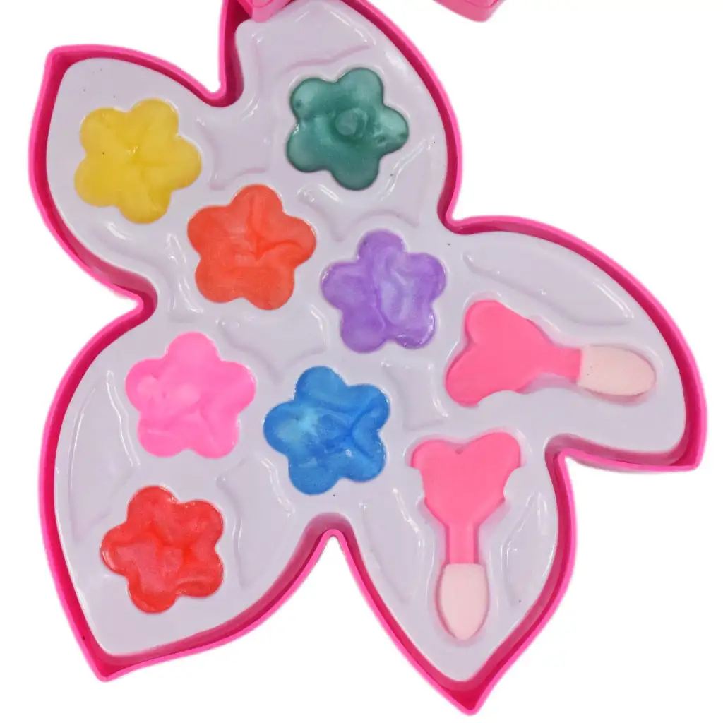 imagen de Sparkle & Glitter: Set de maquillaje de tres niveles en forma de hoja con espejo 6
