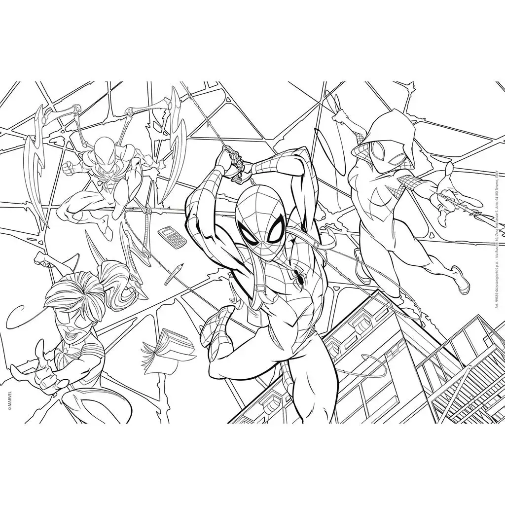 imagen de Spider-Man 2 en 1 puzzle de 60 piezas y colorear 50x35cm - Lisciani 2