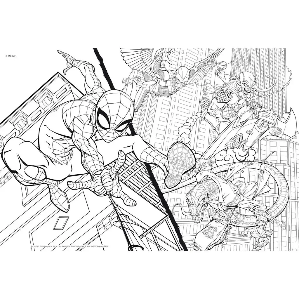 imagen de Spider-Man 2 en 1 puzzle y libro para colorear de 108 piezas 50x35cm - Lisciani 2