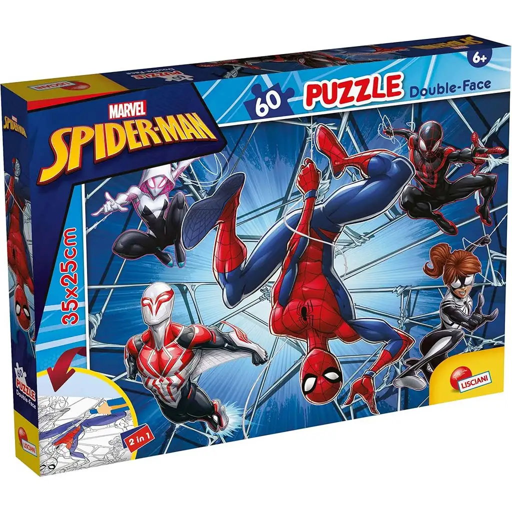 imagen de Spider-Man 2 en 1 rompecabezas y libro para colorear de 60 piezas 35x25cm - Lisciani 1