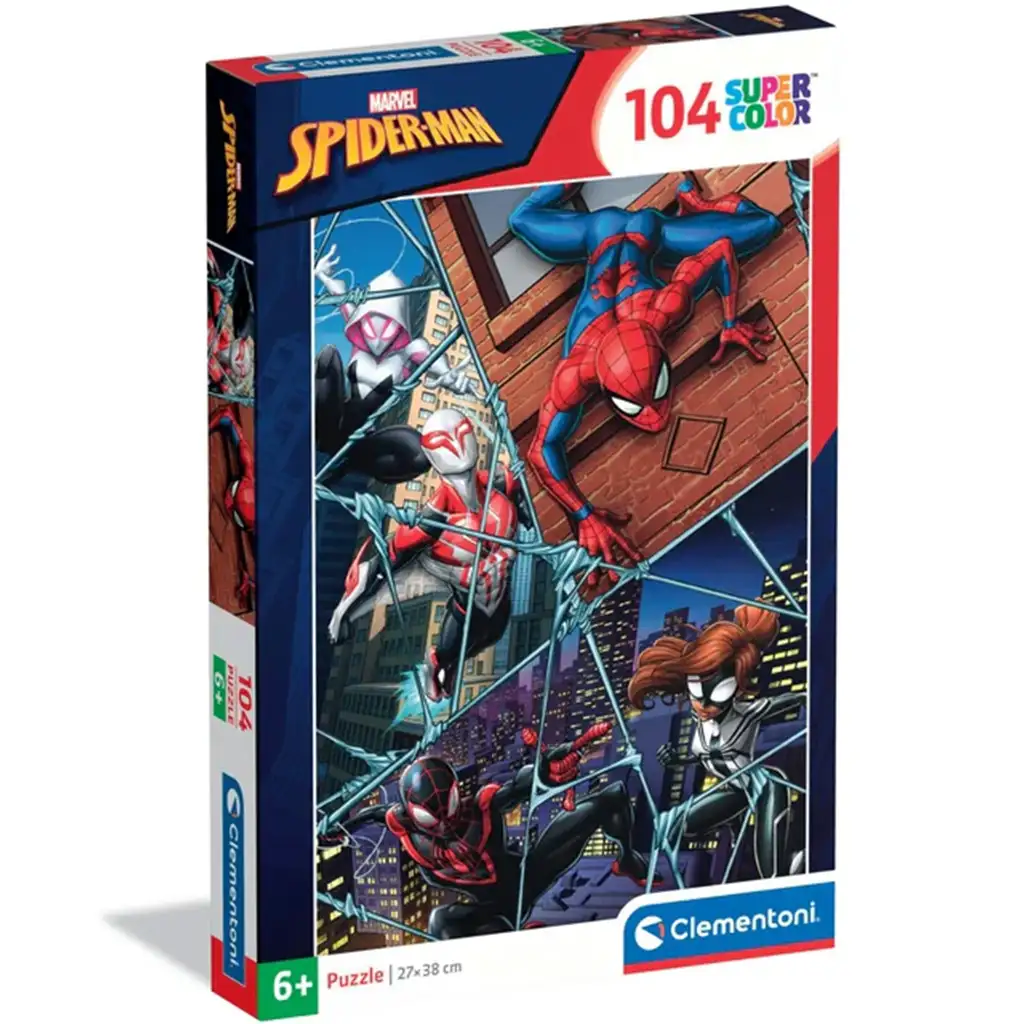 imagen de Spider-Man los héroes del multiverso puzzle supercolor de 104 piezas - Clementoni 1