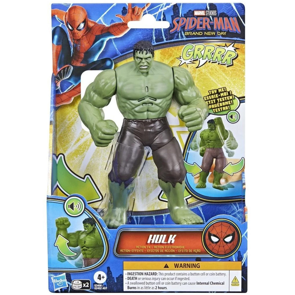 imagen de Spider-Man Nuevo día: figura de acción de Hulk con sonido 15cm - Hasbro 1