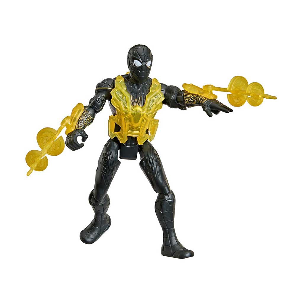 imagen de Spider-Man Nuevo Día: Figura de Spider-Man negra y dorada con accesorios de 11 cm – Hasbro 3