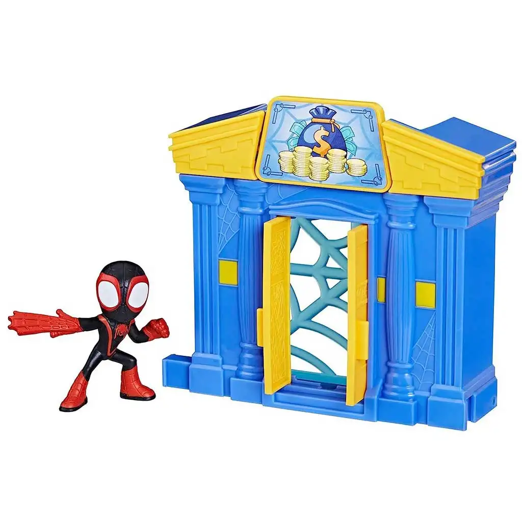 imagen de Spider-Man: Póki y sus maravillosos amigos - Banco urbano con figura de Miles Morales - Hasbro 2