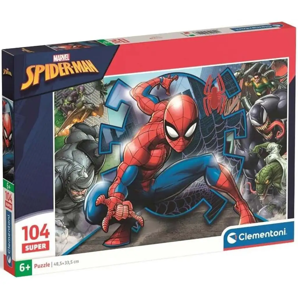 imagen de Spider-Man y sus enemigos rompecabezas super de 104 piezas - Clementoni 1
