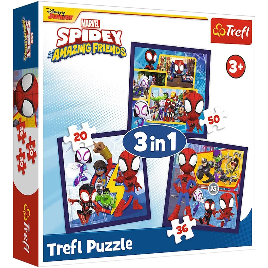 imagen de Spidey y sus amigos 3 en 1 puzzle de 20-36-50 piezas - Trefl 1