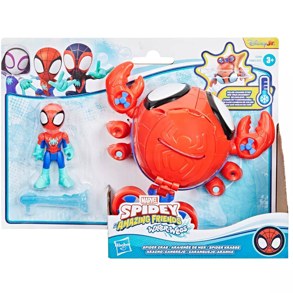 imagen de Spidey y Sus Asombrosos Amigos: Waterwebs figuras y vehículos de cambio de color - Spider Crab - Hasbro 1
