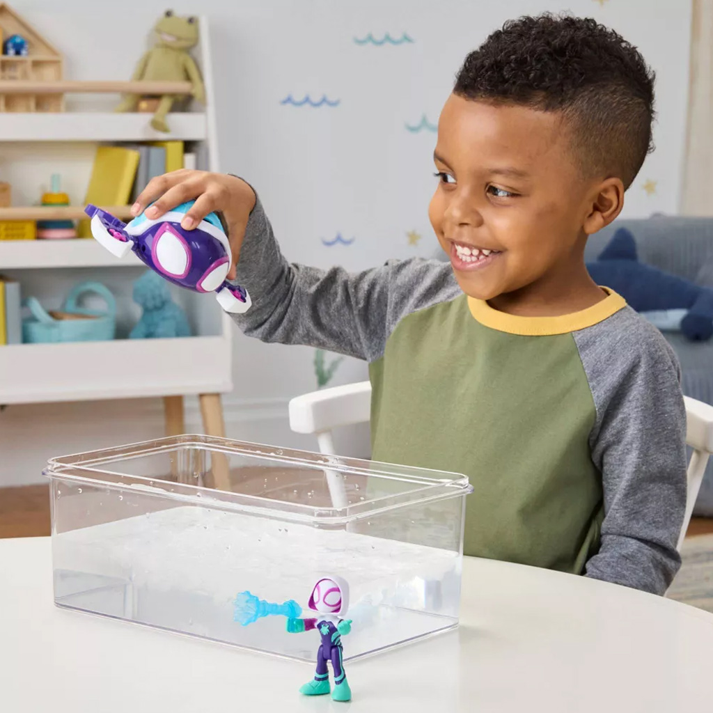 imagen de Spidey y Sus Asombrosos Amigos: Waterwebs figuras y vehículos que cambian de color - Ghost Turtle - Hasbro 4