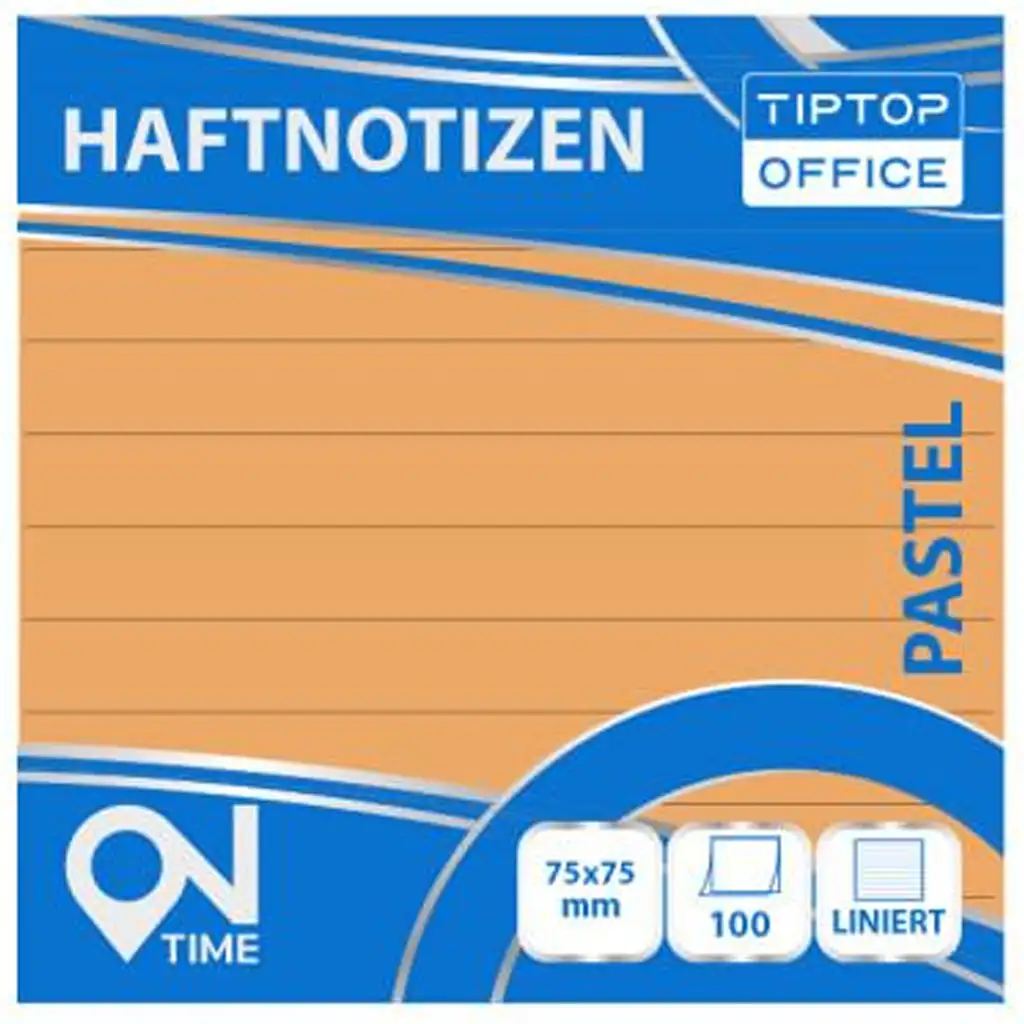 imagen de Spirit: Bloc de notas autoadhesivo de color naranja pastel de 100 hojas de líneas 75x75mm 1