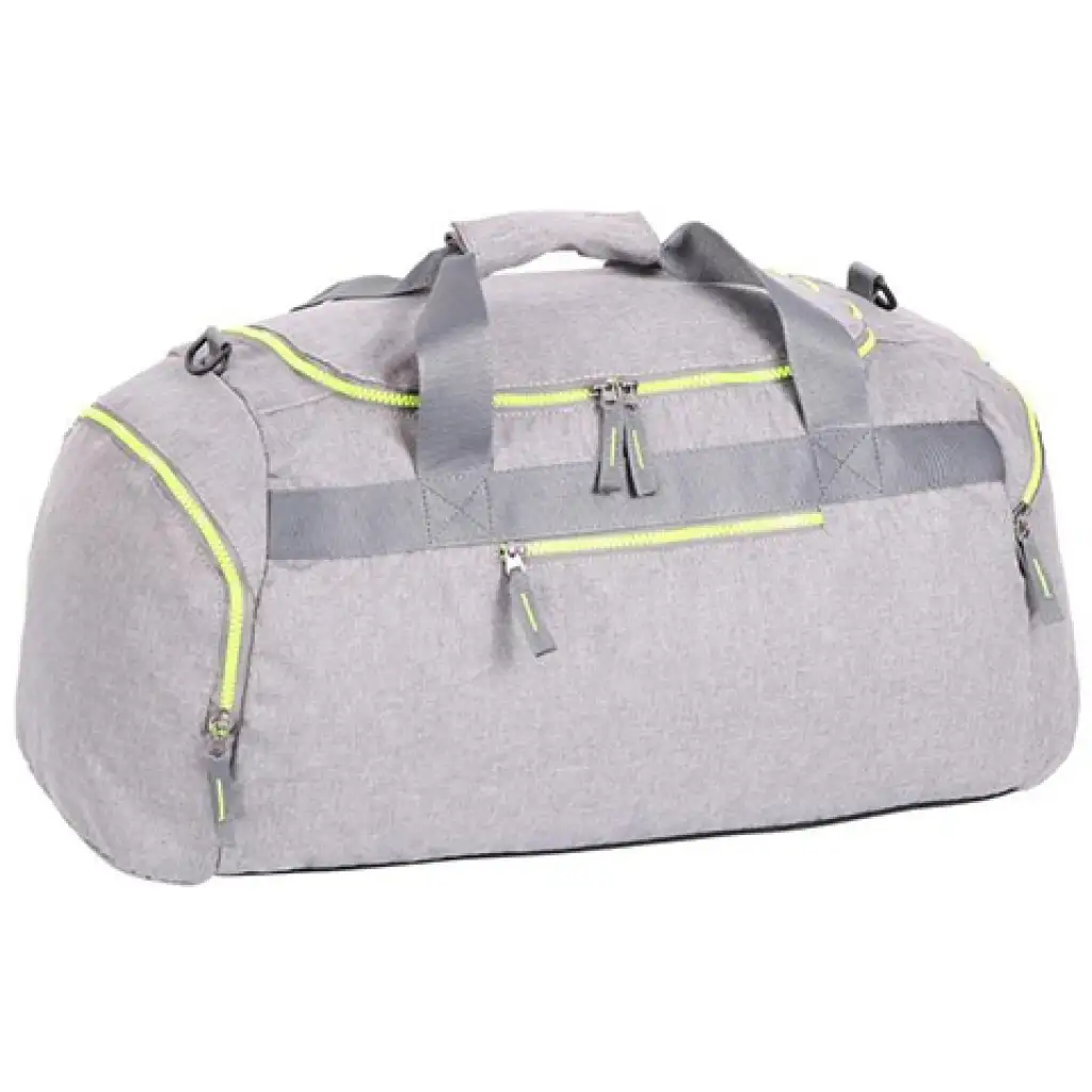 imagen de Spirit: Bolsa de deporte gris claro con cremallera verde neón 55x31x41cm 1