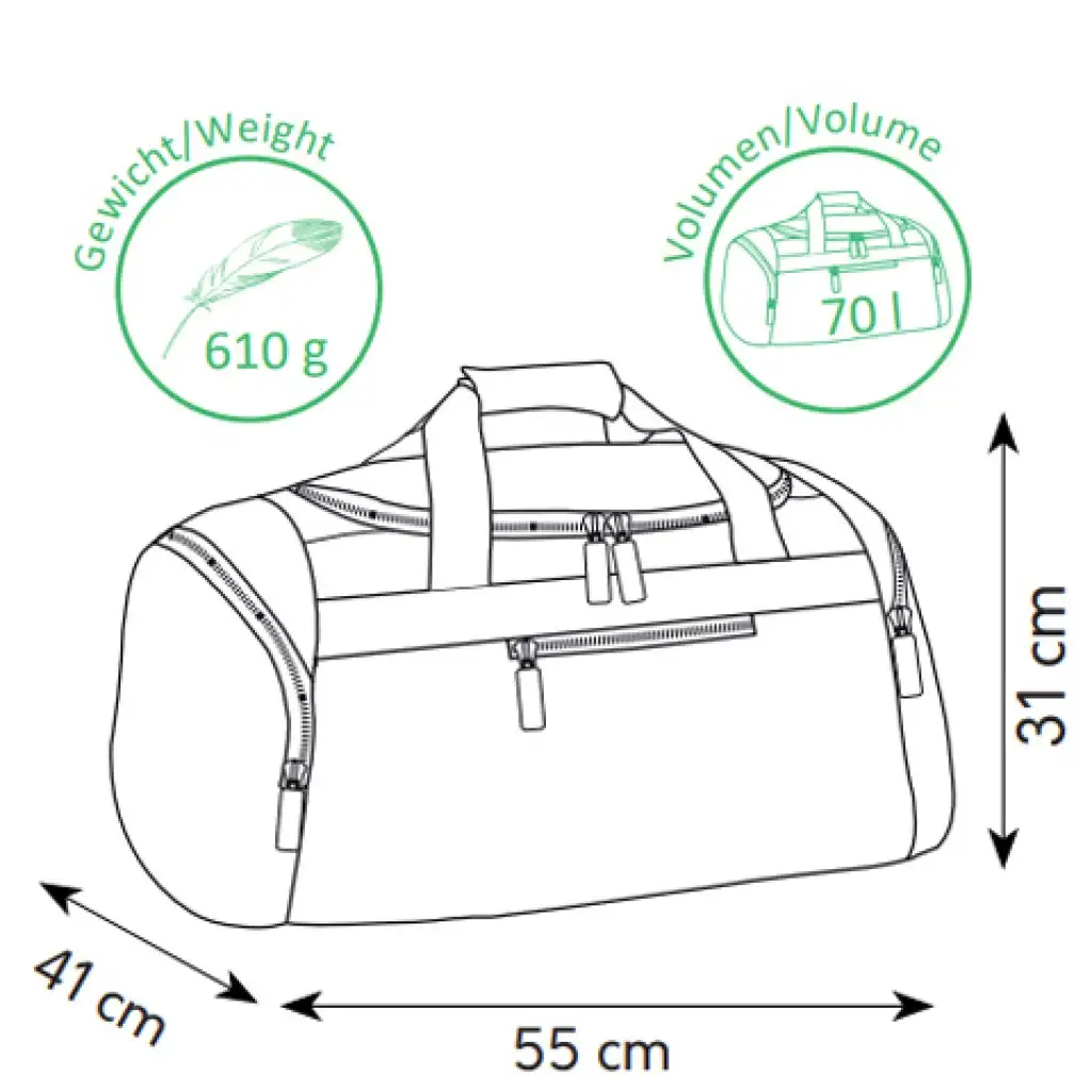 imagen de Spirit: Bolsa de deporte gris con cremallera rosa neón 55x31x41cm 2
