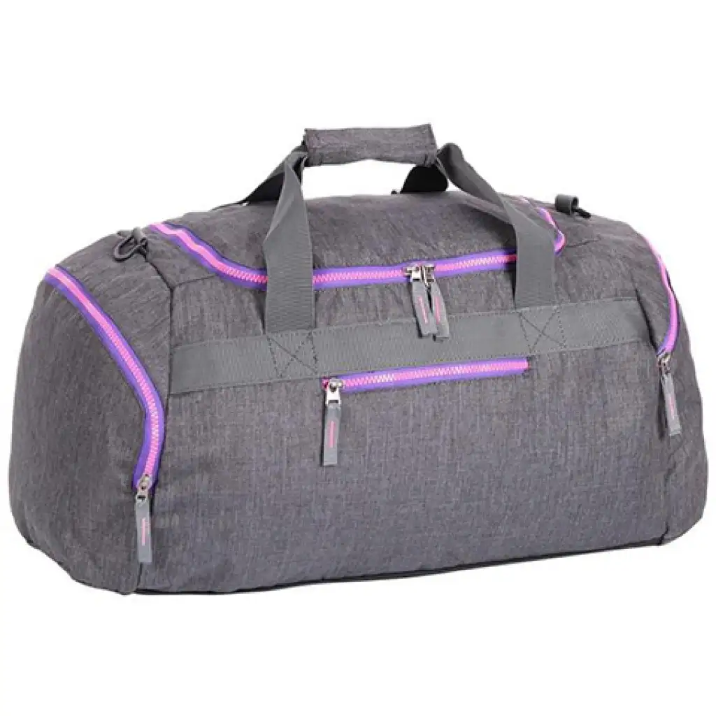 imagen de Spirit: Bolsa de deporte gris con cremallera rosa neón 55x31x41cm 1