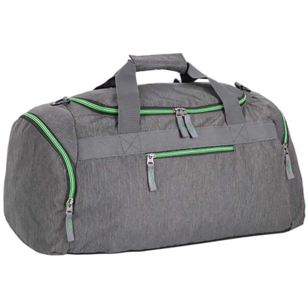 imagen de Spirit: Bolsa de deporte gris con cremallera verde neón 55x31x41cm 1