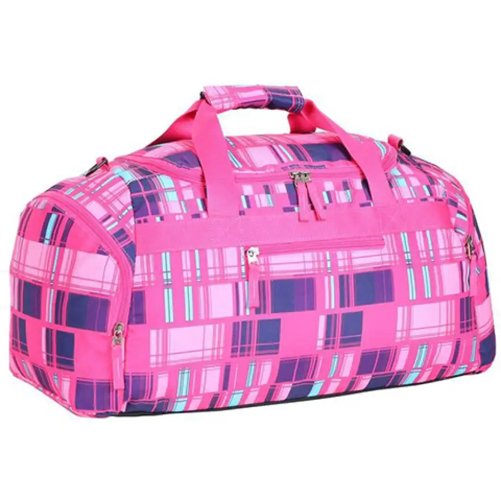 imagen de Spirit: Bolsa de deporte rosa con estampado a cuadros 55x31x41cm 1