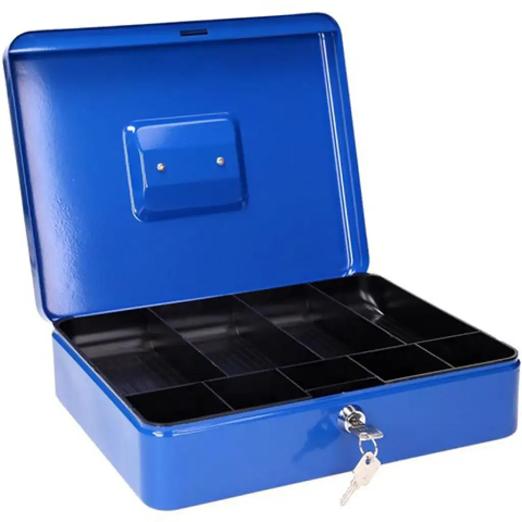 imagen de Spirit: Caja fuerte de dinero azul con 2 llaves CB190 300x240x88mm 2