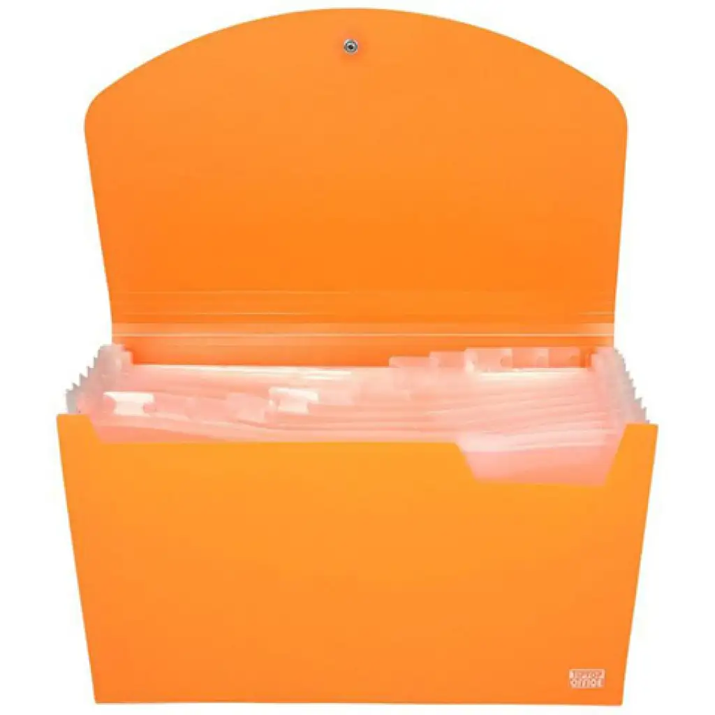 imagen de Spirit: Carpeta de documentos A4 de 12 compartimentos naranja neón 2