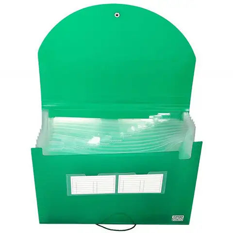 imagen de Spirit: Carpeta de documentos A4 de 12 compartimentos transparente verde 2