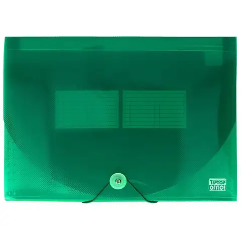 imagen de Spirit: Carpeta de documentos A4 de 12 compartimentos transparente verde 1