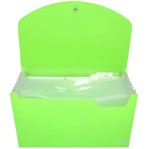 imagen de Spirit: Carpeta de documentos A4 de 12 compartimentos verde neón 2