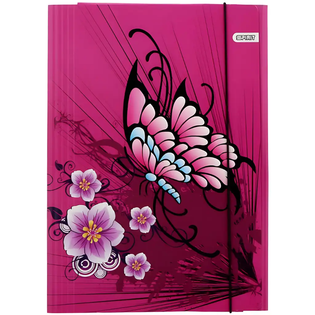 imagen de Spirit: Carpeta elástica con mariposas de flores 600gr A/4 1