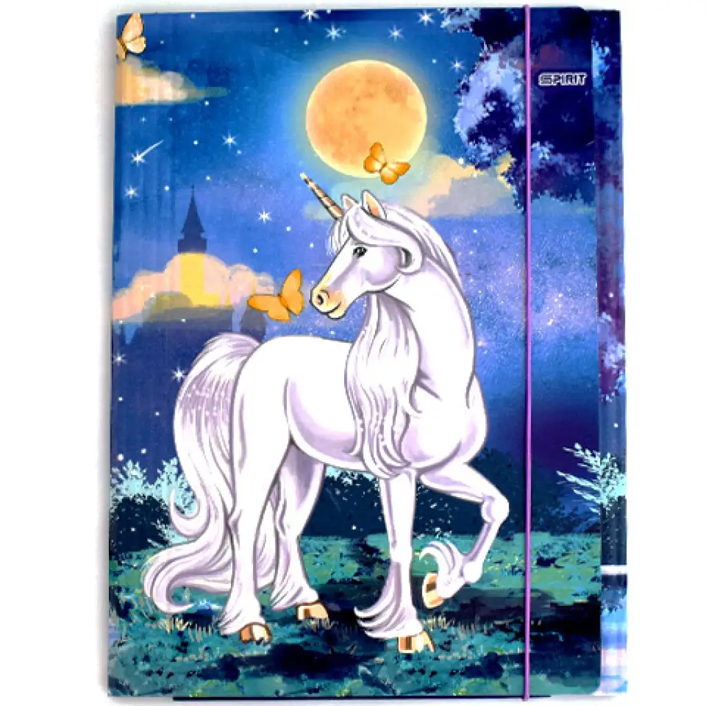 imagen de Spirit: Cree en la Magia carpeta de goma con diseño de unicornio tamaño A/4 1