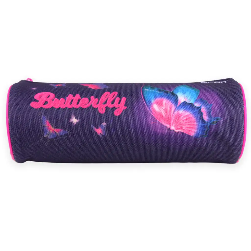 imagen de Spirit: Estuche cilíndrico mariposa lila 19cm 1