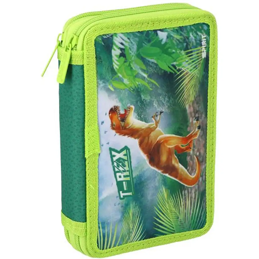 imagen de Spirit: Estuche de lápices de dos niveles con diseño de T-Rex dinosaurio 1